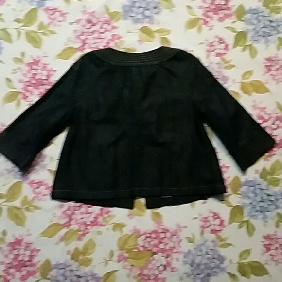 Ann Taylor denim dark Bolero Cape jacket M - Picture 8 of 8